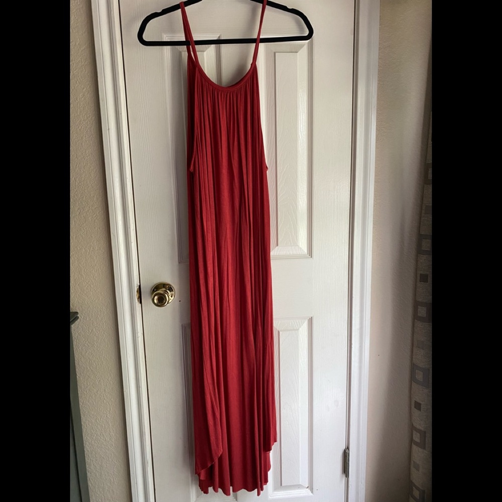 Red maxi dress